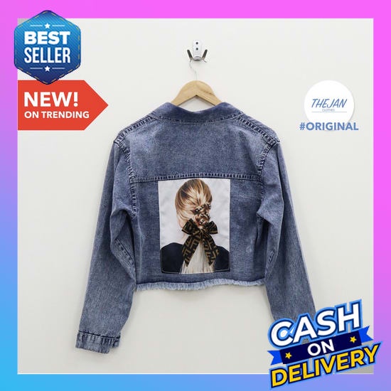 Jaket Jeans Import Terbaru Jaket Jins Jaket Levis Wanita Dewasa Jumbo  (Original) Nyc Crop Jacket J