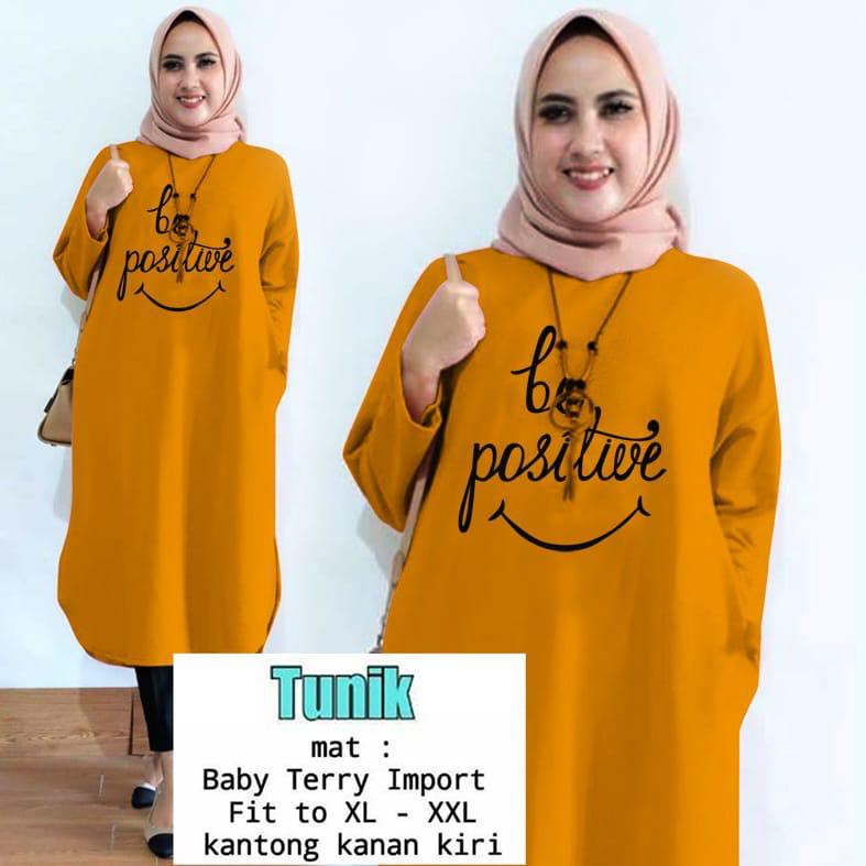 TUNIK BE POSITIVE/ TUNIK MAMACHI / TUNIK CEWEK / TUNIK PANJANG / TUNIK MOTE / TUNIK MUSLIM