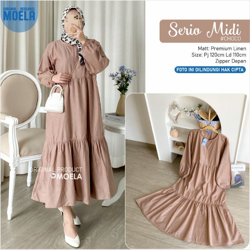 SERIO MIDI DRESS / MIDI DRESS LINEN / MIDI POLOS