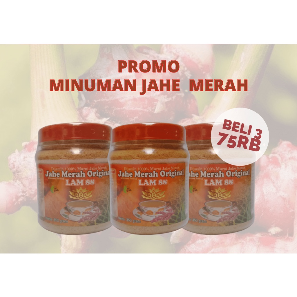 jahe merah instan dengan gula beli 3 harga 75rb