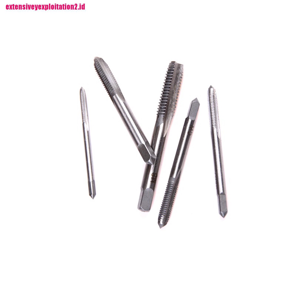 &lt; E2id &amp; &gt; 5pcs / Set Alat tapping Tangan Flute Lurus 3mm M3 M4 M5 M6