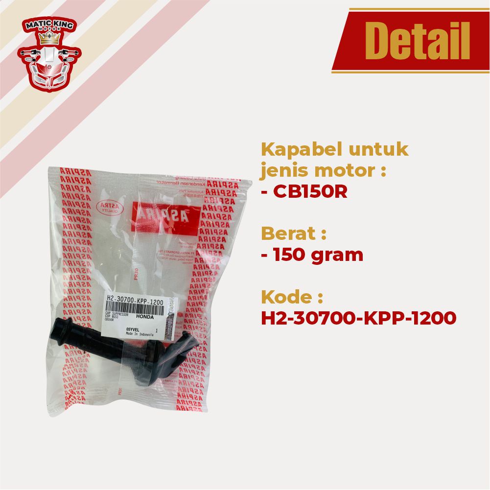 Cop cangklong tutup kop cangkong kepala busi Honda CB 150 R ASLI ASPIRA ASTRA OTOPARTS H2-30700-KPP-1200