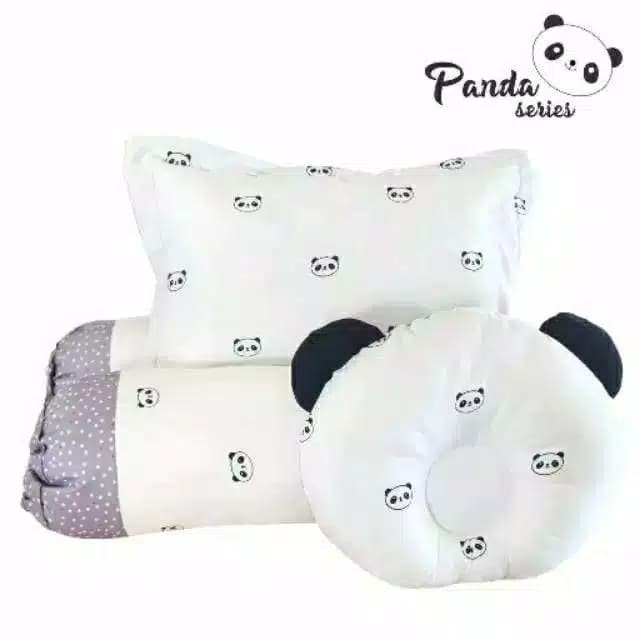 Bantal Guling Bayi Set Double Karakter "Omiland" Panda Series OWB 1142