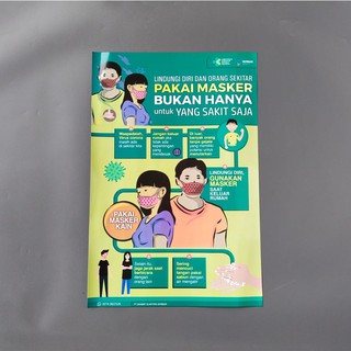 Jual Poster Pakai Masker, Poster Prokes, Poster New Normal, Pakai ...