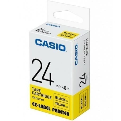 Casio EZ-label Printer 24mm Black in Yellow XR-24YW1 original