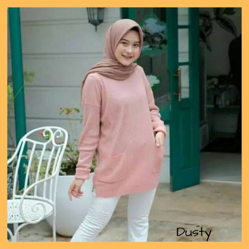 POCKY SWEATER /SWEATER RAJUT OVERSIZE / SWEATER POCKET WANITA / POCKY SAKU / BLOUSE WANITA OVERSIZE /SWEATER RAJUT WANITA