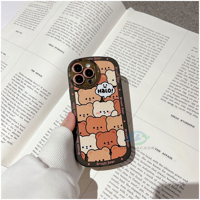 Case Bahan TPU Motif Kartun Kepala Beruang Untuk OPPO A57 2022 A15 A16 A16K A54 A53 A12 A5S A7 A3S A31 A52 A83 A92 A94 A37 F9 A1K 5F F1S
