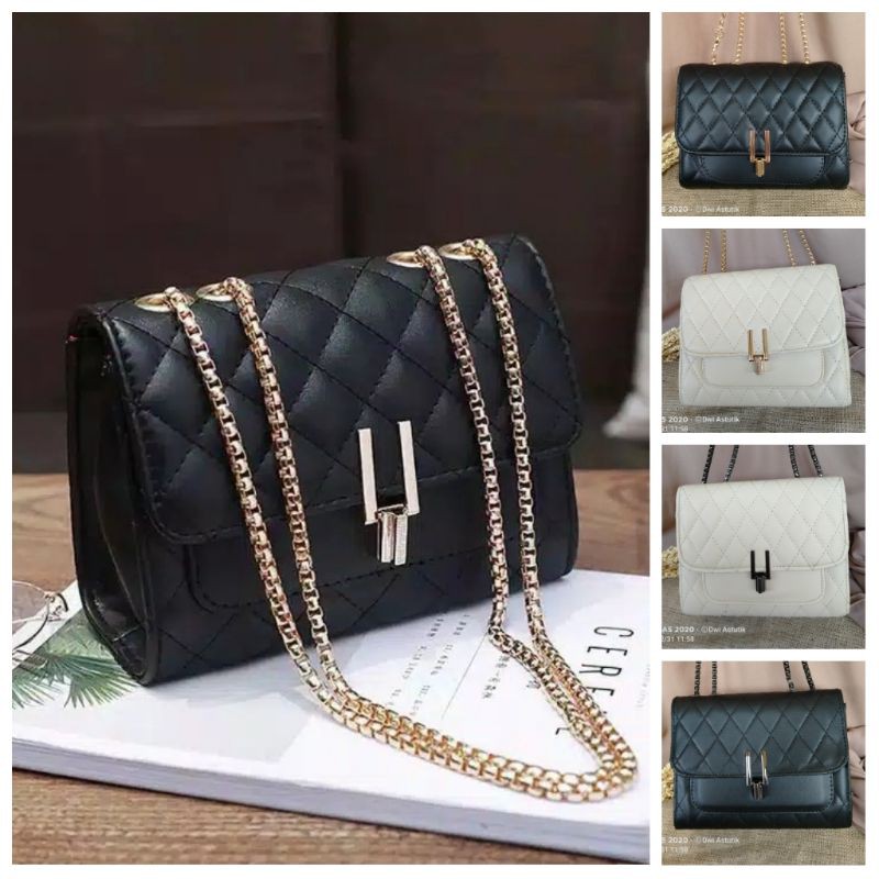 TAS RANTAI EMBOS  CHELSY TERMURAH TERLARIS WARNA HITAM