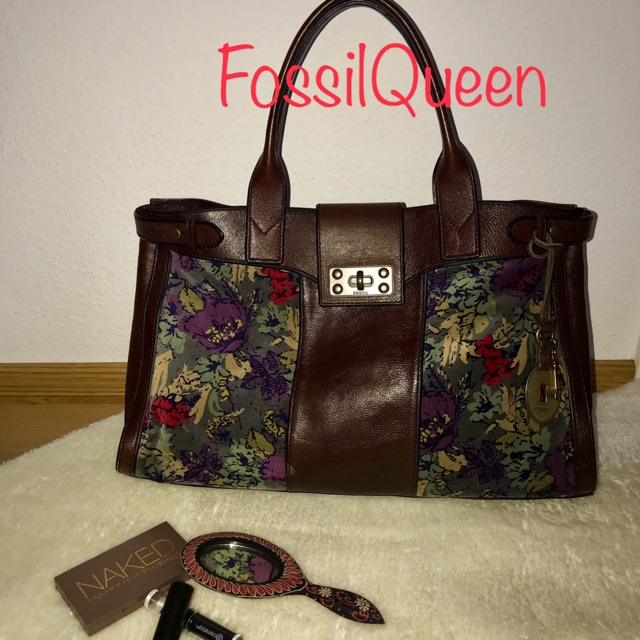 Tas FOSSIL ORIGINAL PRELOVED VRI X-Large Floral Velvet-Leather