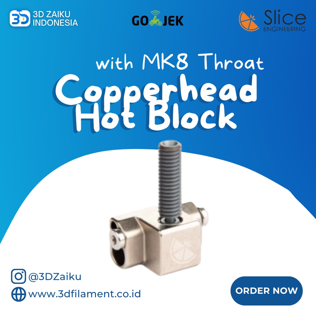 Original Slice Engineering Copperhead Hot Block with MK8 Throat