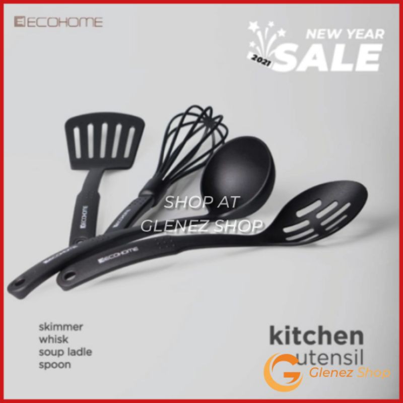 Spatula Sutil Sodet Set Alat Peralatan Masak Ecohome Nylon