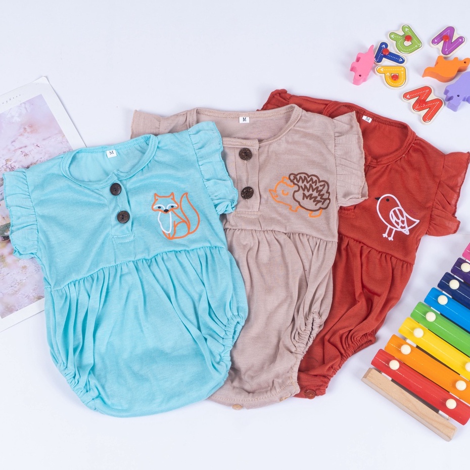 IL - Ruffle Romper Baby Jumper Bayi Perempuan Animal Edition