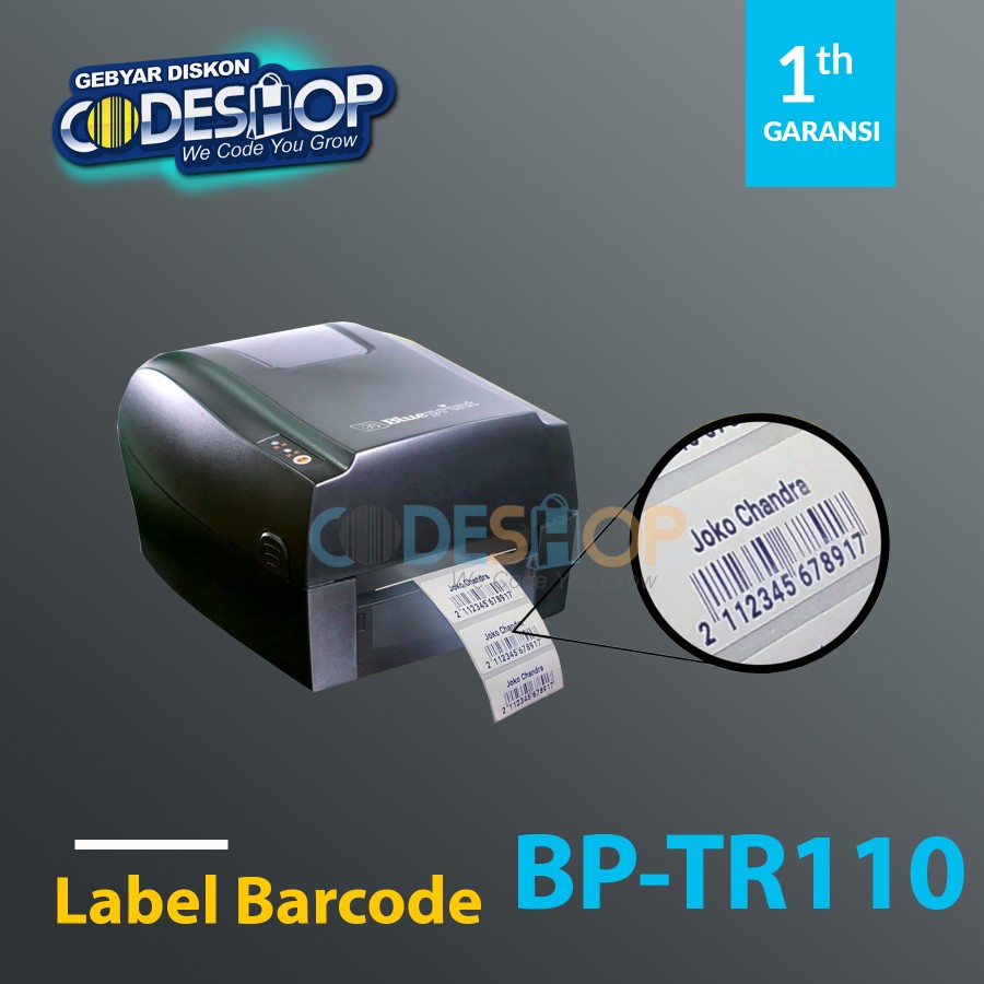 Jual PRINTER LABEL BARCODE THERMAL BLUEPRINT BP-TR11 BP TR110 Indonesia ...