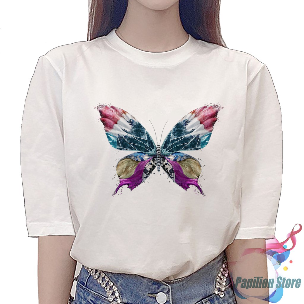 Baju Kupu-kupu Corak/Kaos Kupu-kupu/T-Shirt Kupu-kupu Corak/Baju Oblong Kupu-kupu Corak/Kaos Kupu