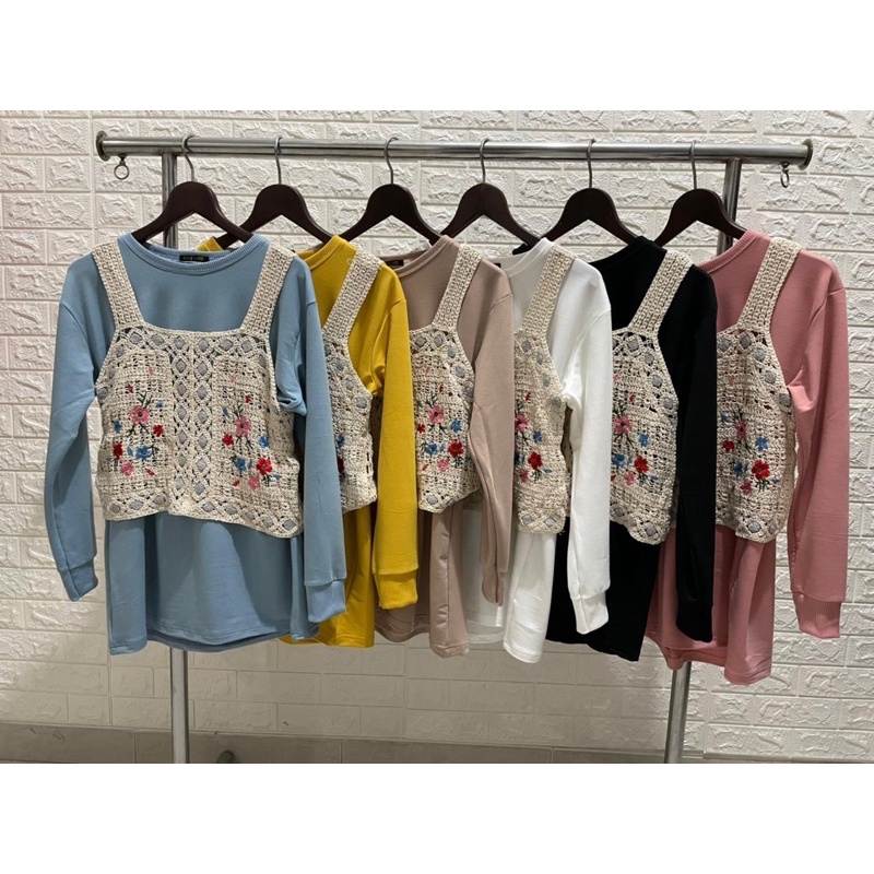 atasan vest rajut | atasan rompi rajut | atasan vest crochet