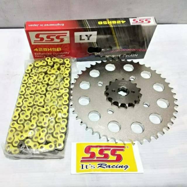 Gear set full sss 428 warna tiger lama tiger revo