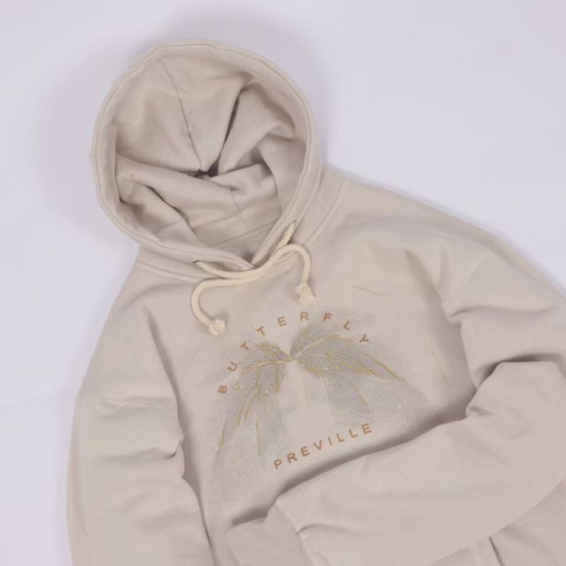 SWEATER HOODIE ORIGINAL PREVILLE BUTTERFLY CREAM AUTHENTIC FULLTAG &amp; LEBEL