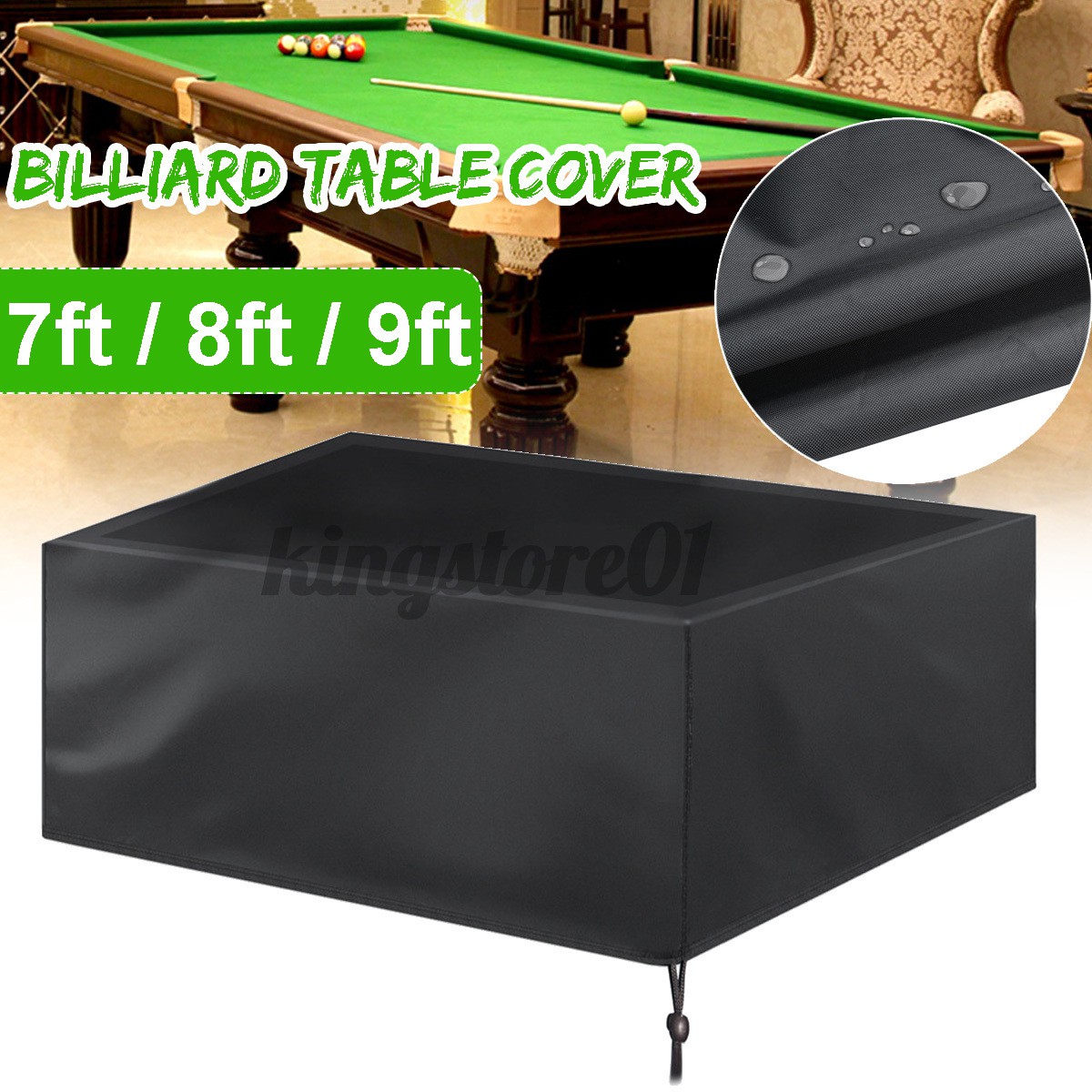 King 7ft 8ft 9ft Billiard Table Cover Waterproof Dustproof Mildew Resistant Cover Shopee Indonesia