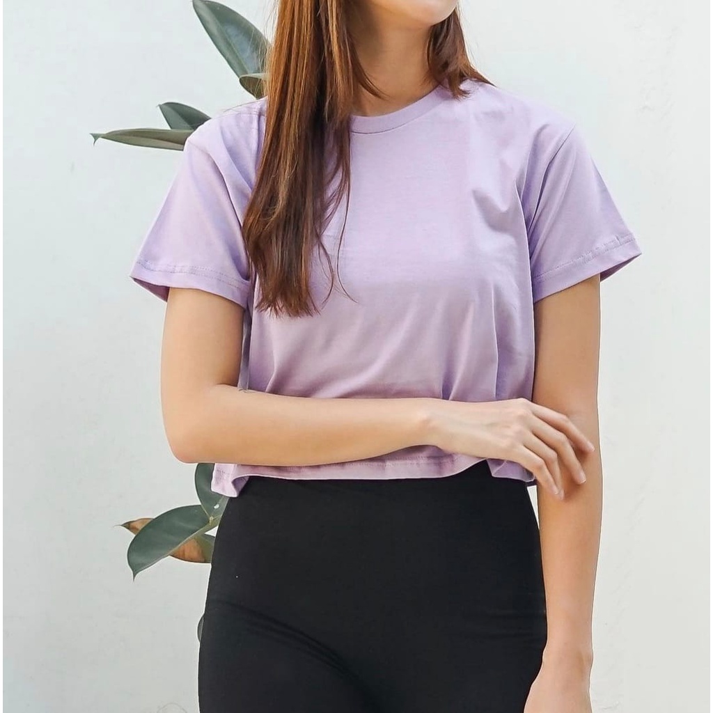 CROP TOP POLOS ONECK COTTON | BAJU KAOS TUMBLR CROP TEE TSHIRT KAOS KOREA FASHION WANITA