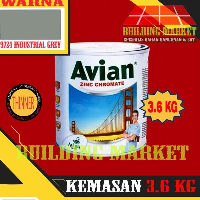 CAT PRIMER CAT DASAR BESI CAT MENI BESI ZINC CHROMATE AVIAN 3.6 KG