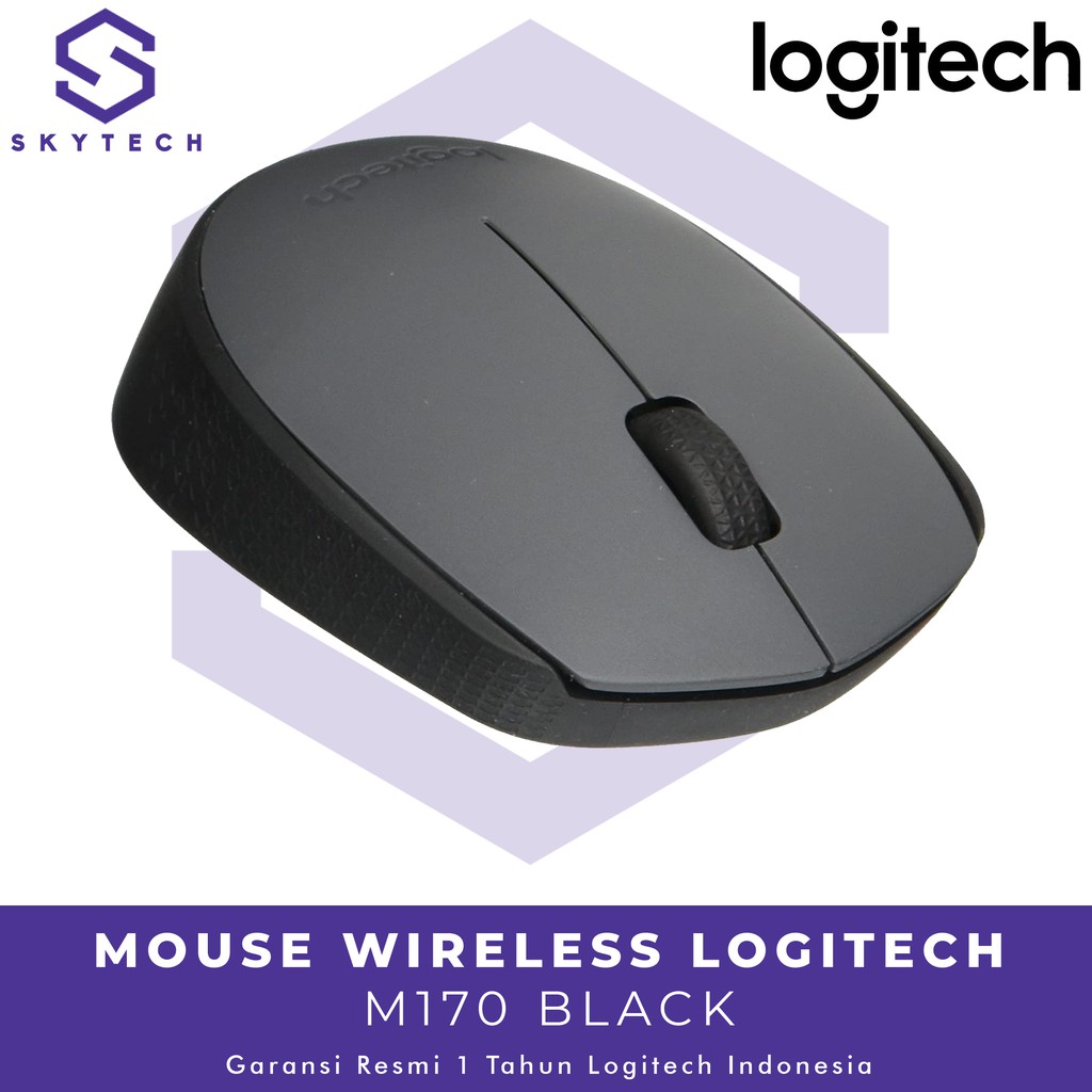 MOUSE WIRELESS LOGITECH M170 BLACK ORIGINAL GARANSI RESMI