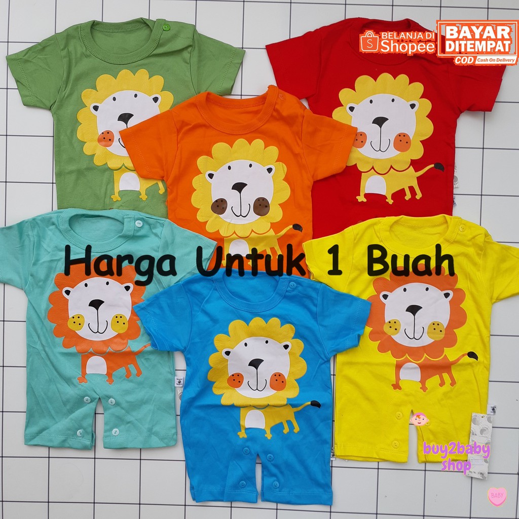 Romper bayi jumper pendek bayi HAYAMI Lion Series 0-3 Bulan 1 PCS
