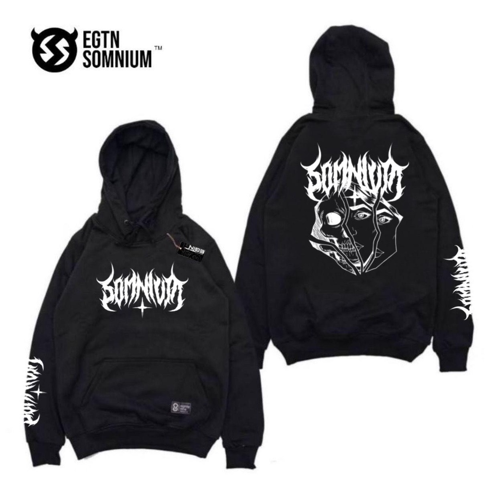 Hoodie Pria | Sweater Hoodie Hitam Motif The Skull EGTN Original | Jaket Hoodie Metal Pria