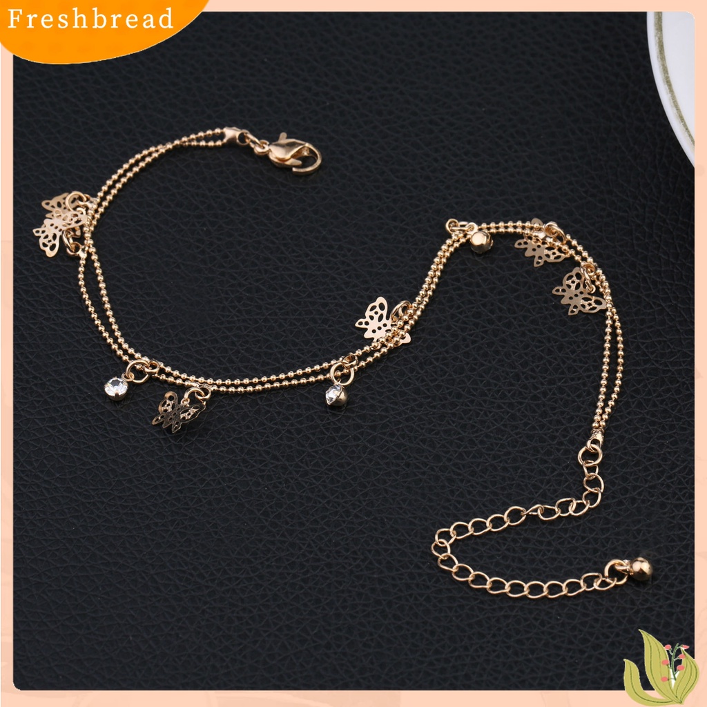 Terlaris Bracelets Butterfly Pendant All-Match Alloy Double-Layer Anklet for Office