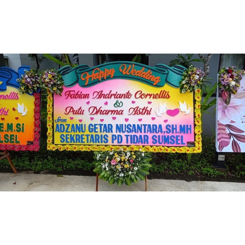 Karangan Bunga Papan Ucapan Wedding