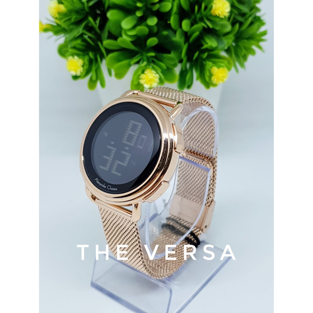 Alexandre Christie AC 9227 Jam Wanita Rantai Pasir Digital Rosegold