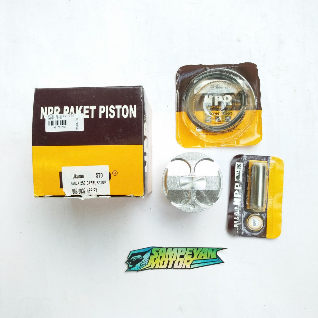 Piston Seher Seker Kit Set NPP Kawasaki Ninja 250 Karbu Karburator Over Size 0 Standart
