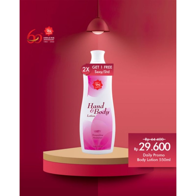 Paket 3 Viva Hand Body Lotion 550ml Sexy