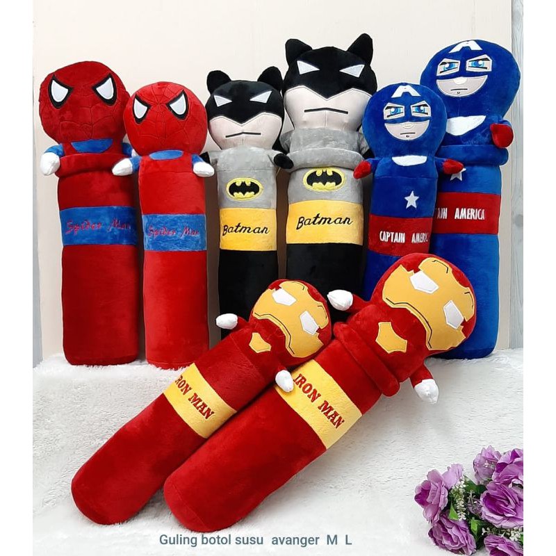 Guling Boneka Spiderman Kapten Batman Superman Size 60cm Superhero Avenger/Guling Boneka Anak