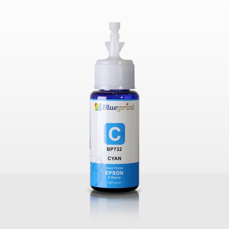 CYAN Epson T 673 BLUEPRINT 70ml For L800 Tinta Botol BIRU ORIGINAL 100%