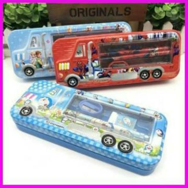 

Kotak Tempat Pensil Bus Karakter Set Alat Tulis Stationary Ready