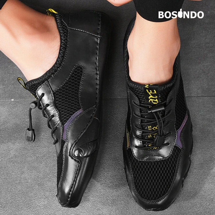 BOSINDO✔ B-59 Sepatu sneakers pria kulit asli Type B59/sepatu pantofel pria kulit asli - sepatu kasual pria sepatu pantofel pria memiliki lapisan kulit sapi Import Sepatu Olahraga Beanie