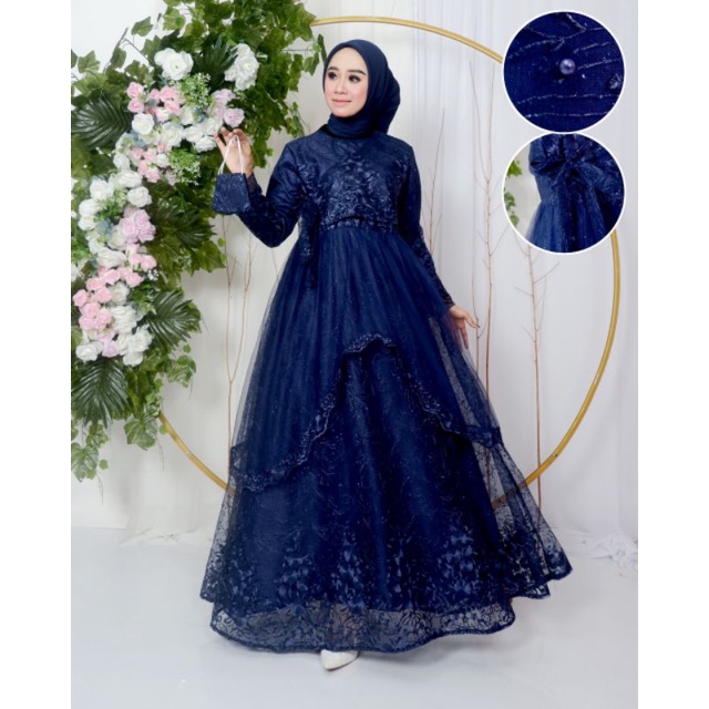 GAMIS HUMAITMRA // BAHAN TILLE BORDIR PREMIUM //KODE DJ