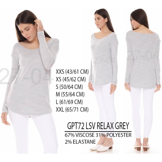 Kaos santai wanita lengan panjang branded GAP original