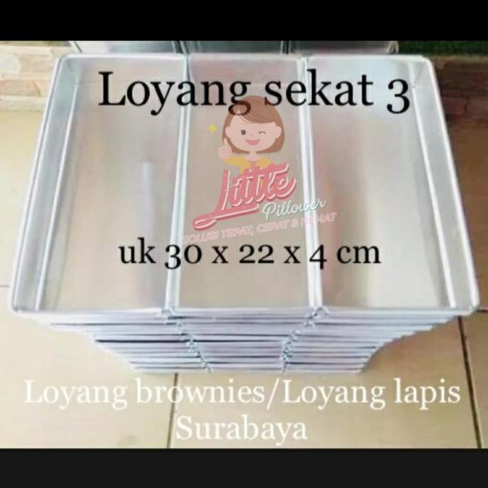 Promo Loyang Brownies Sekat 3/Loyang Lapis Surabaya/ Loyang Kue Panggang