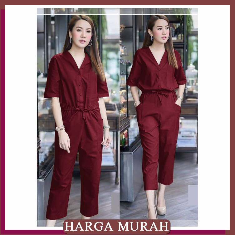 Jumpsuit Wanita Panjang Hijab Import Jamsuit Jumsuit Jampsui Cy56 OW776 [Jumpsuit Nelly Ft]Jumpsui