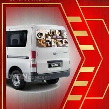 branding mobil granmax kaca belakang - oneway vision
