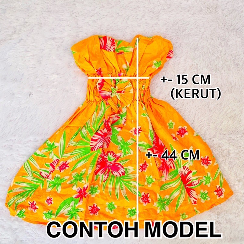 DRESS RAYON SMOKE PITA SIZE S / DASTER ROK RUMAHAN ANAK PEREMPUAN BAYI CEWEK ADEM MURAH BAGUS BATIK