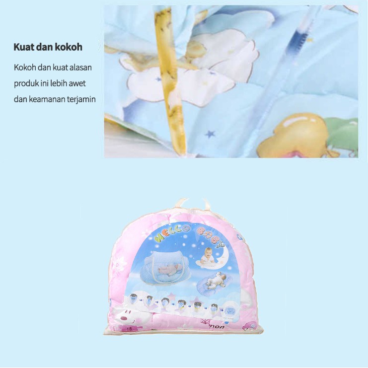 Kasur Lipat Kelambu Bayi/Kasur Kelambu Set/Tempat Tidur Bayi Beserta Kelambu/C1 156