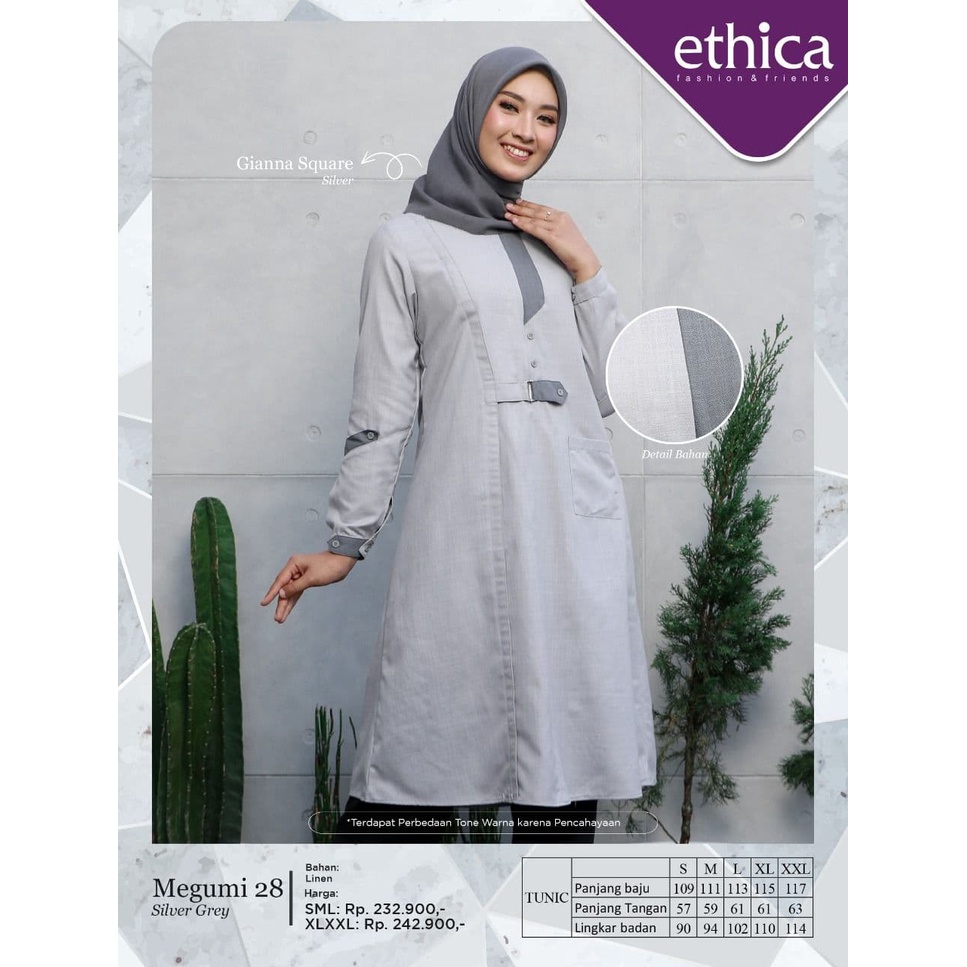 ETHICA ORIGINAL MEGUMI 28 SILVER GREY ATASAN DEWASA ATASAN TRENDY ATASAN KEREN FASHIONABLE ATASAN ET