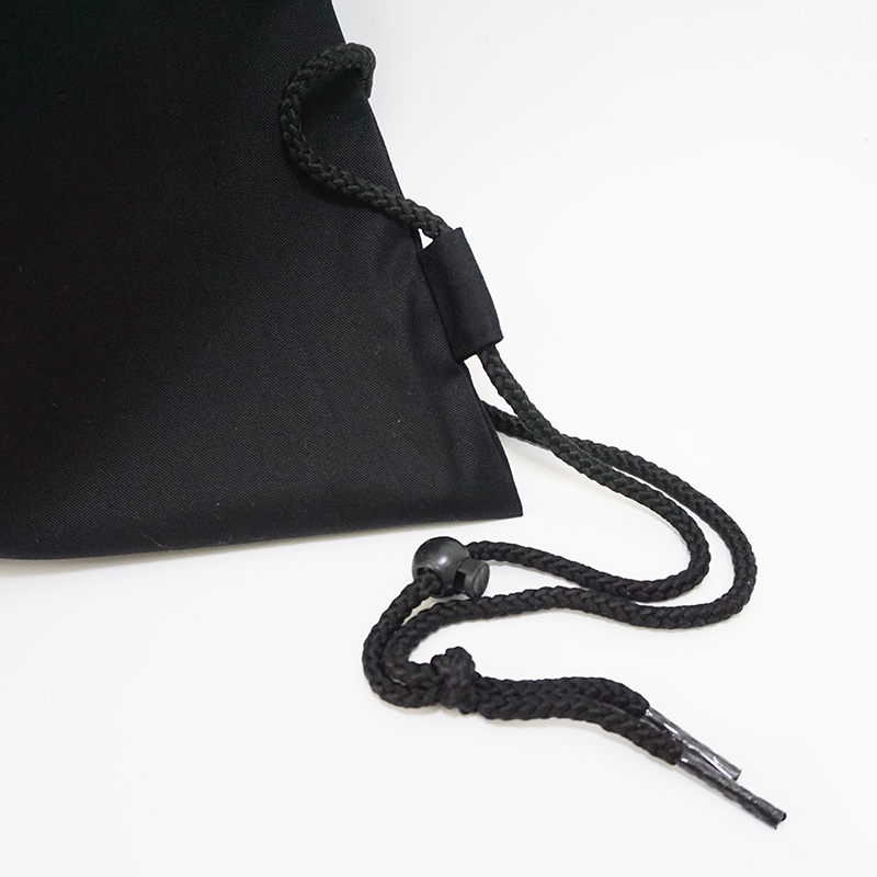 (SAKO) - RANSEL SERUT DRAWSTRING DRILL HITAM POLOS  35X42 CM