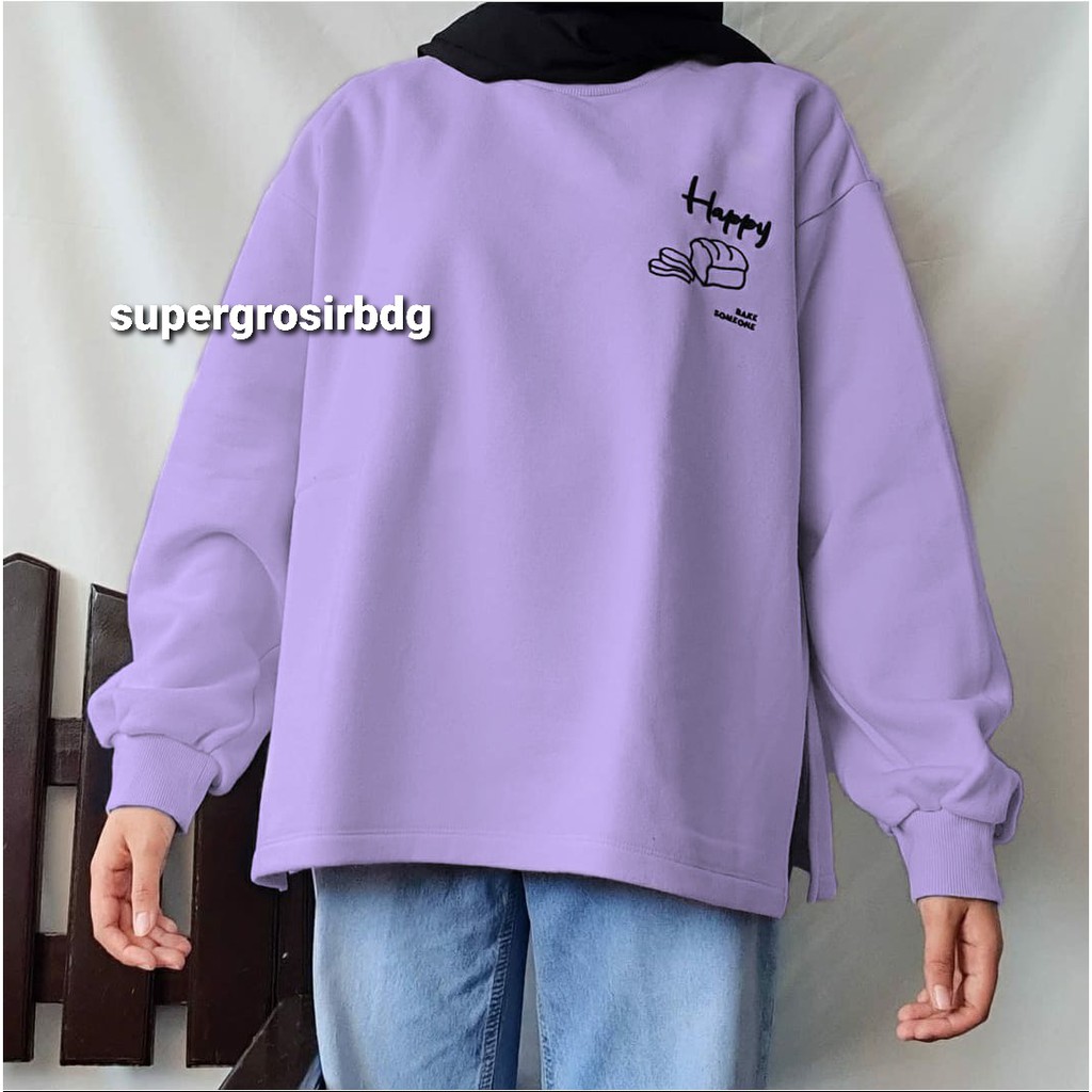 sweater wanita / HAPPY SOMEONE SWEATER / sweater wanita casusal