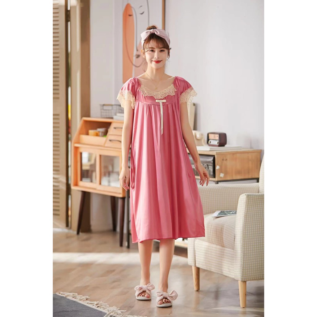 DRESS TIDUR SUTRA IMPORT WANITA