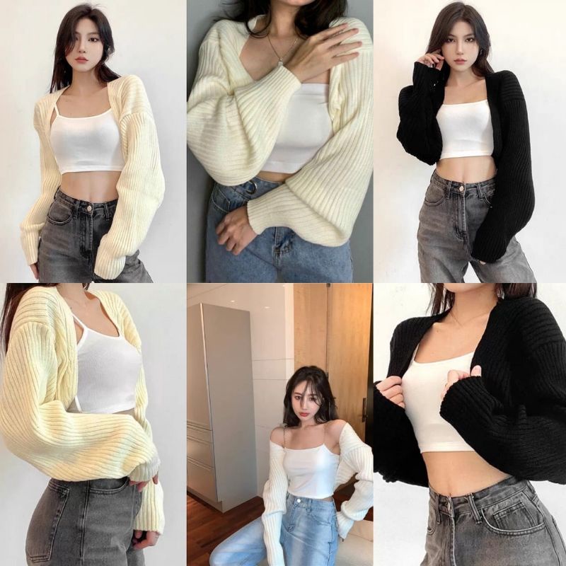 LIAM OVERSIZE CARDIGAN / BALERO / OUTER KNIT PREMIUM/ CROP CARDI