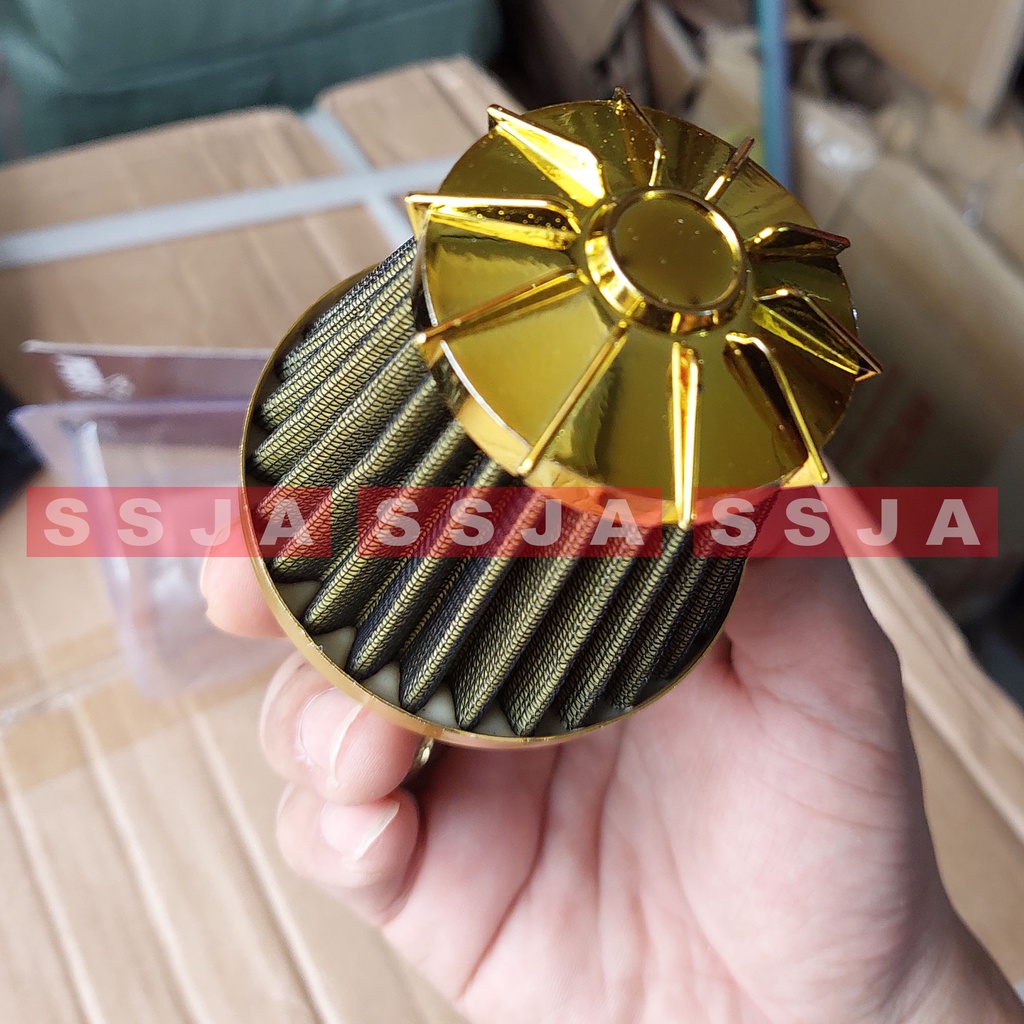 Filter Udara Saringan Udara Motor variasi Filter Untuk Motor karbulator PE / standar UNIVERSAL Motor anda lebih Bertenaga Model MAHKOTA Warna gold