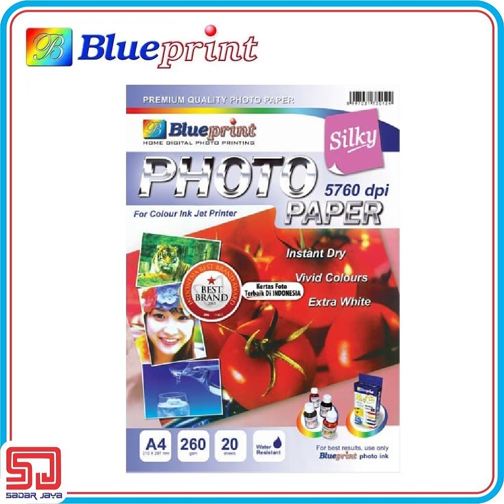 Blueprint Silky Photo Paper A4 260 gsm 20 lembar Kertas Foto Doff Matte Tebal